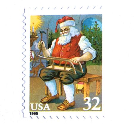 100 Vintage Santa Holiday Postage Unused Stamps Santa Claus' Workshop 32 Cent Santa Claus Stamps for Mailing Holiday Cards